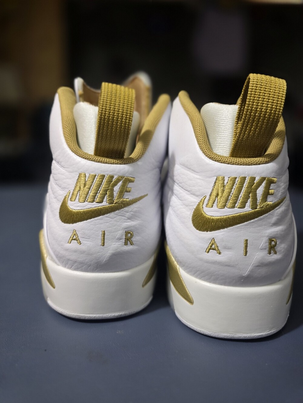 Jordan MVP White and Gold High-Top Sneakers Size 8m New. - Picture 4 of 6